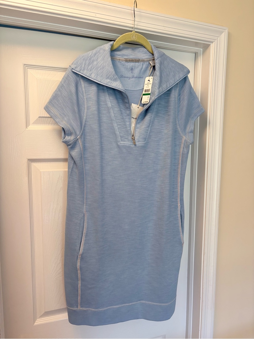 Tommy Bahama Sky Blue Short Zip Polo Dress